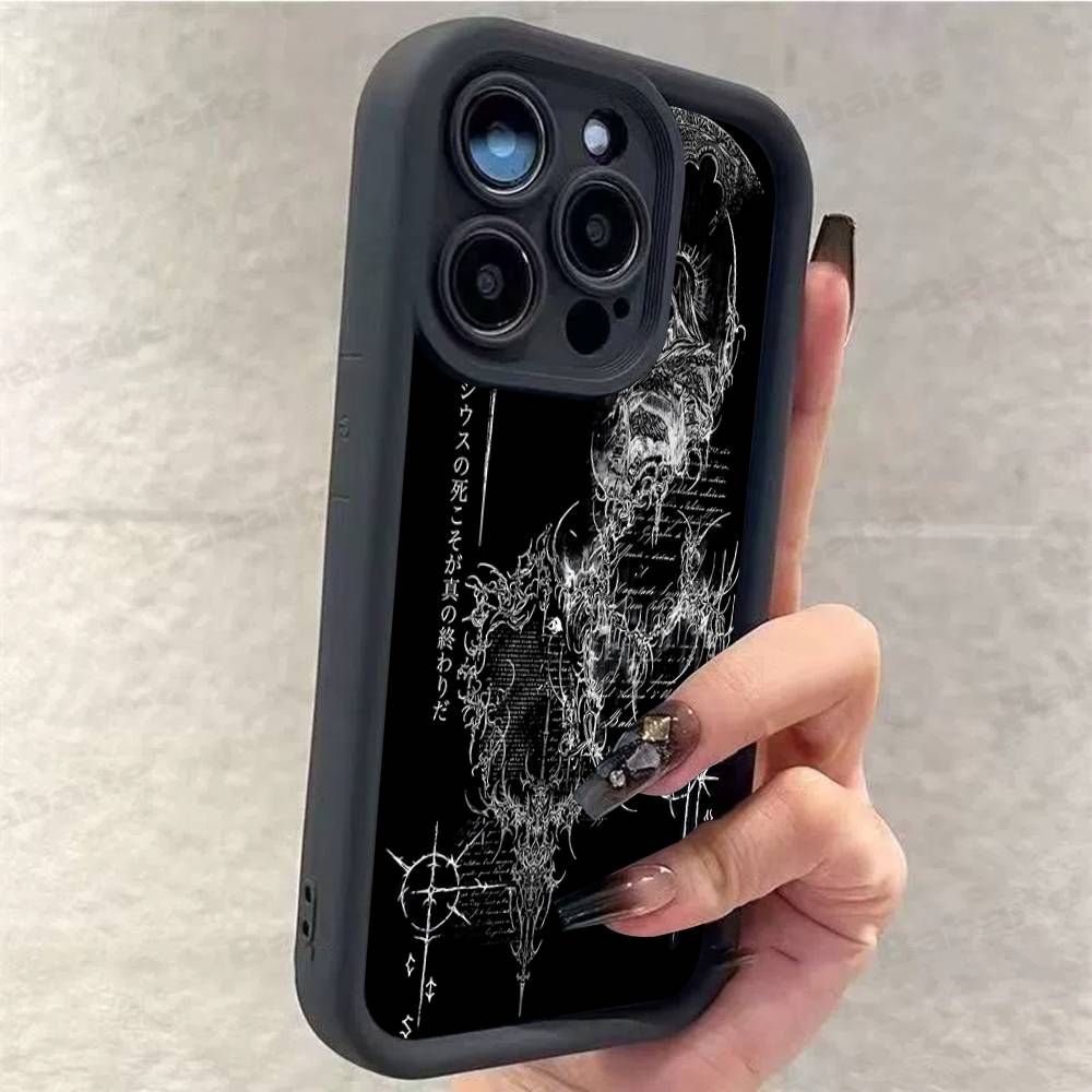 Готический Кибер-Сигил Крест Чехол для Телефона Для iPhone 17 16 15 14 13 12 11 Pro Max 16E Plus INS Мягкий Чехол