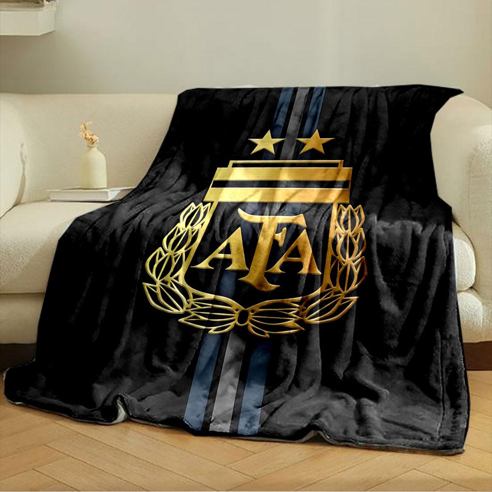 Gold emblem with "AFA," two stars, laurel wreath, and vertical stripes. for all seasons blanket lunch break throw gift