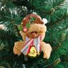4Pcs Soft Christmas Tree Pend Round Bell Santa Ornaments Xmas Bell Hanging Ornaments  Kids Toys