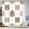 Современный Декор Семейной Ванной Комнаты Набор Штор для Душа с Милыми Медведями Мультяшный Рисунок Белый Фон Коврик для Ванной для Детской Комнаты Домашний Декор