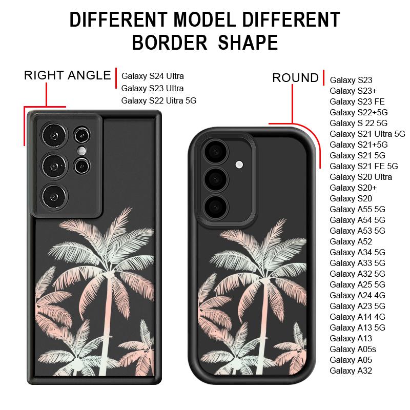 Для Samsung S25 S24 S23 S22 S21 Ultra A55 A54 A53 A52 A35 A34 A15 A14 5g Laser Coconut Tree противоударный силиконовый мягкий чехол