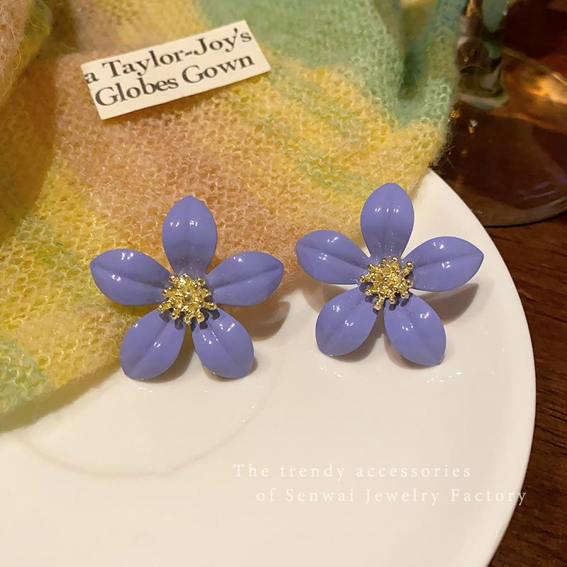 Летние милые серьги с цветами: Универсальные серьги-гвоздики высокого класса с иглой из серебра 925 пробы