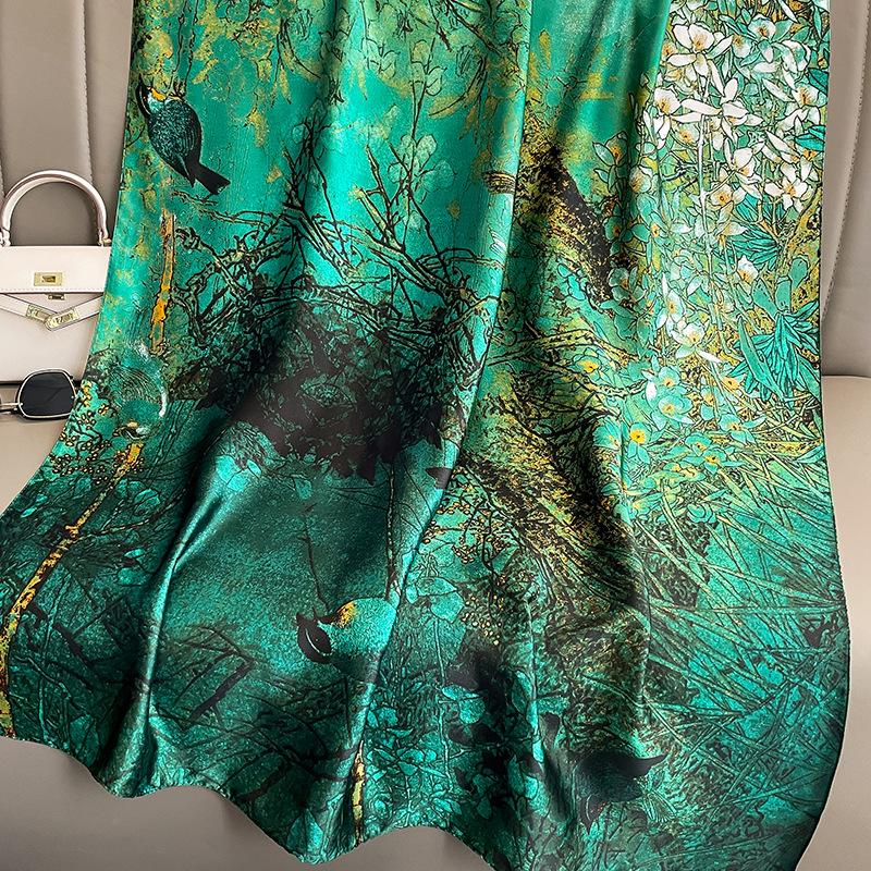 Spring Scarf Women's Luxury Design Polyester Material Smooth Scarf Soft Shawl Beach Scarf