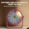 Silent Metal Alarm Clock with Night Light & Educational Features, Minimalist Quartz Clock for Student Desk and Office Decor
