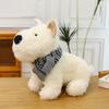 Doll Dog Cartoon Plush Animal Wearing Scarf High Elasticity Pp Filling Cotton