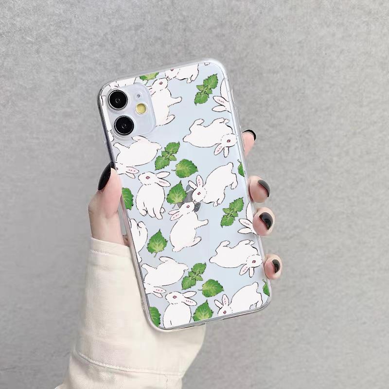 Мультяшный Милый Кролик Животное Прозрачный Чехол для Телефона для iphone 7 8 plus SE 2020 11 12 13 Pro Max X XS MAX XR Задняя Мягкая Прозрачная Крышка
