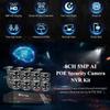 Techage 8-канальный 5-мегапиксельный HD POE NVR комплект камеры безопасности система видеонаблюдения двустороннее аудио AI обнаружение лица наружное видеонаблюдение набор IP-камер