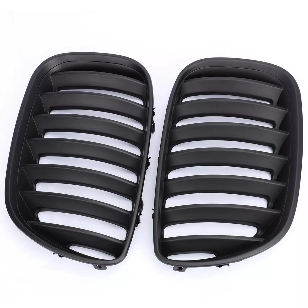 For BMW X5 E53 2004 2005 2006 Car Grille Single Line Front Kidney ABS Front Hood Grill Black 51137113733 51137113734 Accessories
