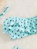 Hot-selling fresh polka dot ruffle edge removable shoulder strap European and American sexy drawstring long skirt swimsuit three-piece women's