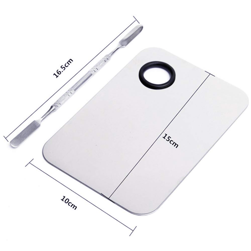 Косметическая цветовая палитра из нержавеющей стали, профессиональная косметическая цветовая палитра для смешивания, шпатель, инструмент для визажиста