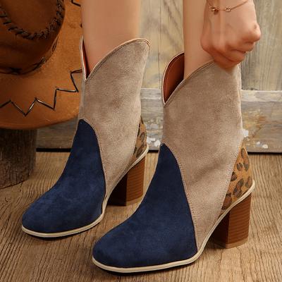 Модные женские ботильоны на высоком каблуке, массивные туфли, модные туфли-лодочки для женщин, тренд 2024 года, новые зимние дизайнерские замшевые кожаные зимние короткие ботинки Mujer