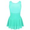 Gymnastics Leotard Dress Kids Girls Sleeveless Mesh Splice Figure Ice Skating Dress Dance Performance Costume Ballet Dancewear