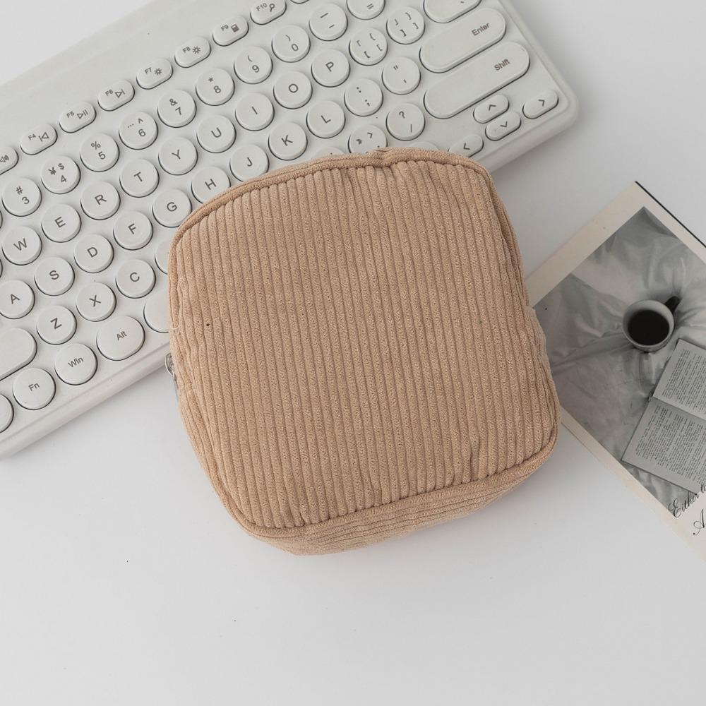 Mini Cosmetic Storage Pouch Corduroy Sanitary Napkins Organizer Ins Makeup Lipstick Bags