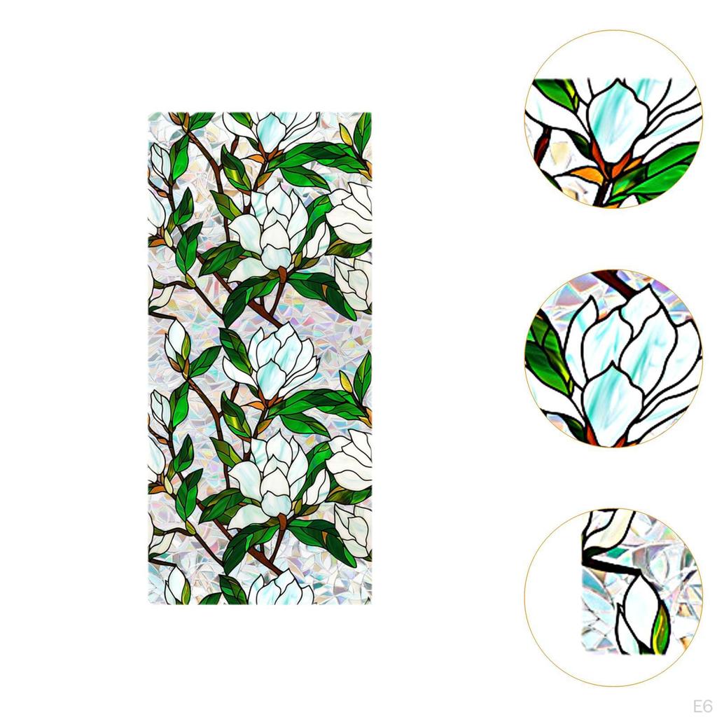Flower Design Window Cling Glass Sticker for Car And Home Decor