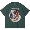 230GSM 100% Cotton T-Shirt Bulldog Print Tees Funny Harajuku Style Combed Cotton Tshirt