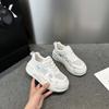 Summer Mesh White Shoes Women Breathable Mesh Chunky Fashion Lace-up Thick Bottom Height Increasing Casual Trainers Size 35-40