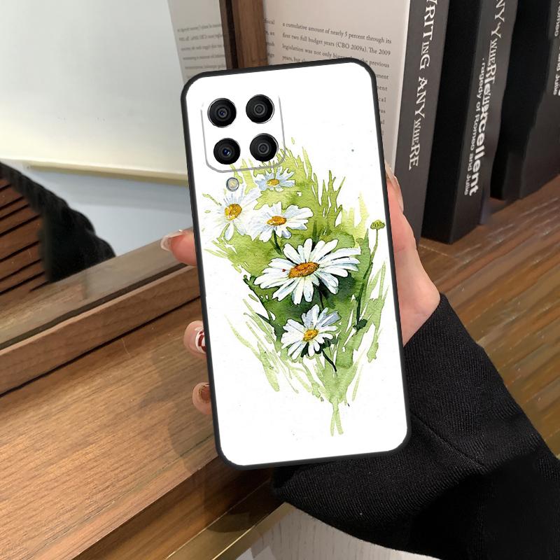 Акварельный чехол с ромашками для Samsung Galaxy M56 M06 M16 M36 M52 M32 M12 M54 M34 M14 M35 M55 M15 M11 M31 M13 M53