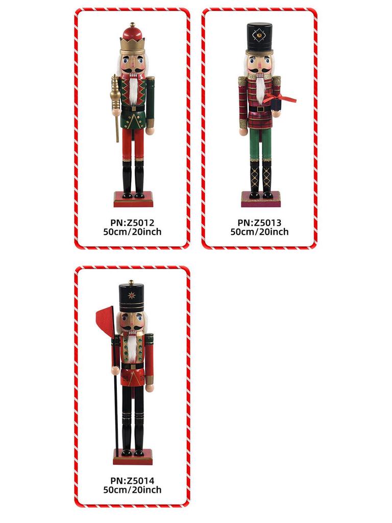 20-Inch Wooden Nutcracker Puppet for Christmas Home Decoration
