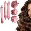 3Sets/6PCS Ariuvor Satin Heatless Hair Rollers for Overnight Curls, Soft Headband Rods with Hair Caps for All Hair Types (3-golden)