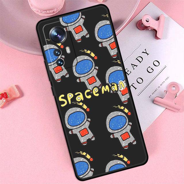 TPU Soft Cartoon Astronaut Luminous Silicon Shell Case Coque for Xiaomi Mi 12S 10 10T 11X 12 Pro 10S 11i 12X 11T 11 Lite 10 Bag