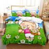 Мультяшный комплект пододеяльника с овечками, милые белые овечки, цветочный узор, размер кинг, квин, полный, для детей, мальчиков, девочек, подарок, полиэстеровый комплект постельного белья