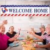 Баннер Blulu Welcome Home Украшение 71 x 15,7 дюйма Большой знак во двор Welcome Back Home для улицы, День памяти, Патриотический День труда, Возвращение домой