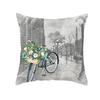 Flower and Grass Bicycle Pillow Cover for Home Ins Nordic Pillow Photo Small Fresh Cushion