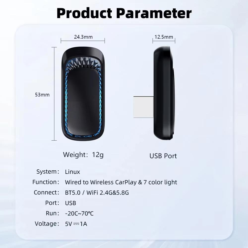 2024 New Wired To Wireless Apple CarPlay Box for OEM Car Stereo Plug and Play Smart Link Phone Automatic Connection To CarPlay