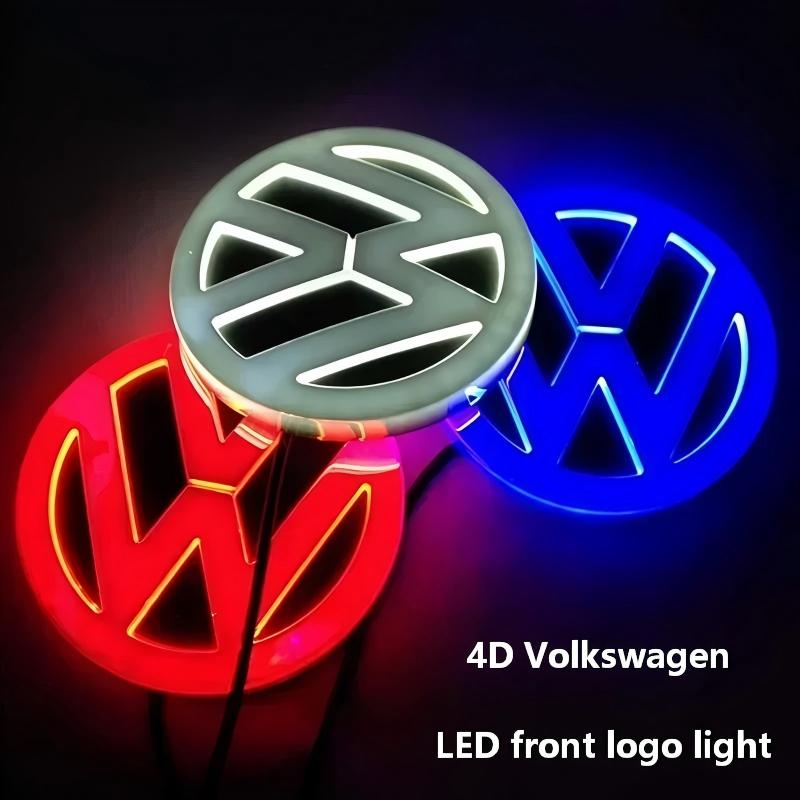 Volkswagen 4DLED Light Front Grille Emblem Luminous Logo Modification Accessories Fit VW Golf Polo Passat Tiguan T-ROC Jetta GTI