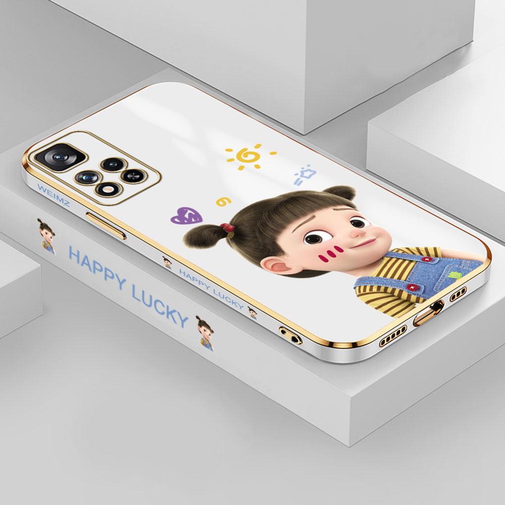 Для Redmi Note 13 Pro 12 Pro 12S 11 Pro 11S 10S OPPO A38 A77s A96 Realme C33 C65 OnePlus милый мультяшный узор для девушки полный защитный чехол для объектива
