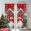 2D Flat Printing 2Pcs Christmas Curtains For Living Room House Red Snowman Printed Window Curtain Natural Drapes For Bedroom