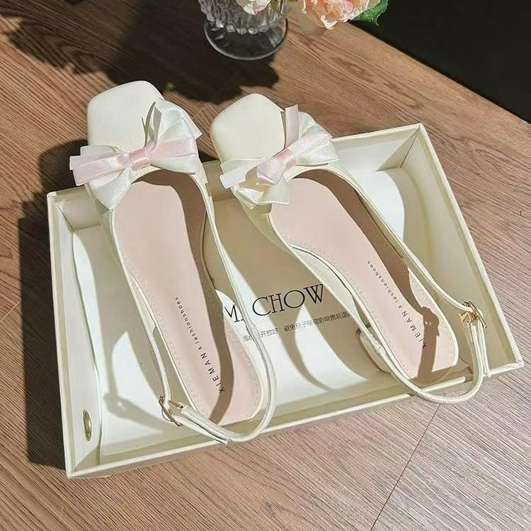 Босоножки Baotou женские, заднее пространство, новинка 2025 года, нежный темперамент, туфли Мэри Джейн в стиле феи, высокие каблуки, толстый каблук