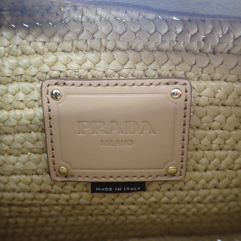 PRADA  1BH196 Shoulder Bag beige/natural Raffia/leather Women