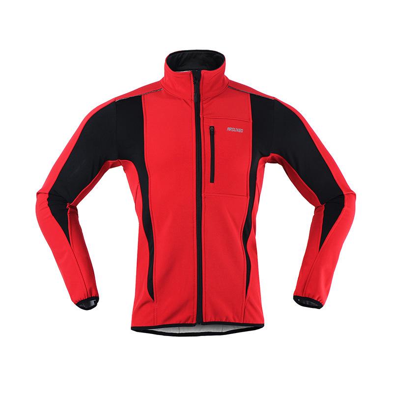 ARSUXEO Мужская зимняя ветрозащитная водонепроницаемая флисовая велосипедная куртка 15K