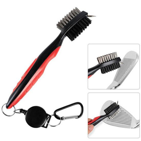 Club Cleaning Brush Convenient Sturdy Structure Golf Accessories Golf Pole Putter Double Sided