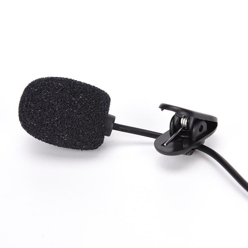 Black Mini 3.5Mm Hands-Free Microphone Clip Lavalier For Laptop