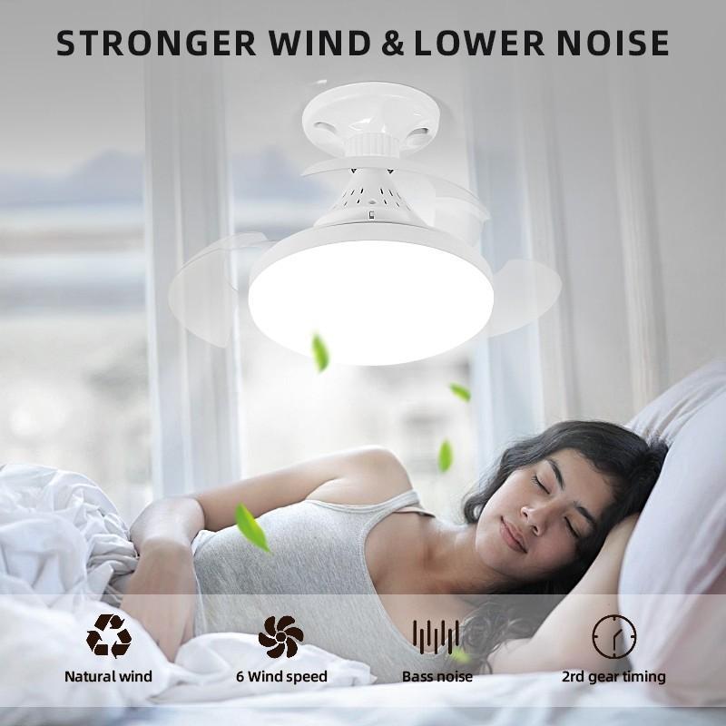 14-дюймовый электрический потолочный вентилятор с подсветкой, гнездо E27, невидимый потолочный вентилятор, 24 Вт, бытовой складной небольшой вытяжной вентилятор