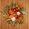 Autumn Harvest Wreath Artificial Pumpkin Wreath Front Door Autumn Wreath for Thanksgiving Harvest Halloween Party Wreath Decor