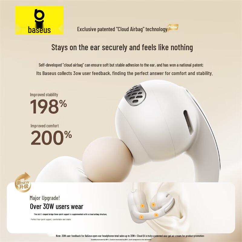 Baseus MC1 AI Open-Ear Ear Clip Bluetooth Headphones