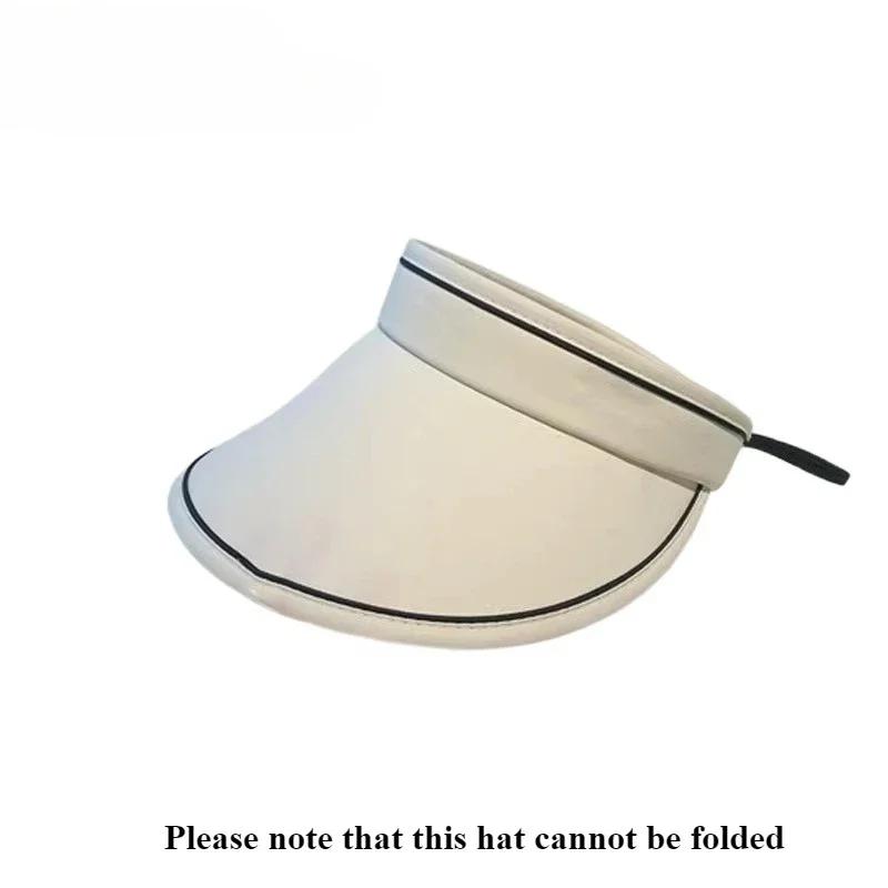 Stylish Summer Empty Top Sun Hat Wide Brim Visor Hat Women Portable Outdoor Sports Beach Cycling Uv Protection Sunshade Hat