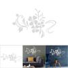 Home Parlour Room Mirror Plastic Flower Art Removable Wall Sticker Decoration Decal Silver