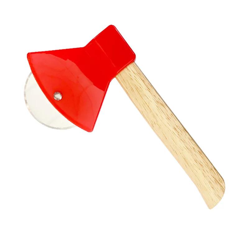 Строгальный топор, нержавеющая сталь, нож для пиццы с дубовой ручкой, одноколесный нож для пиццы, средний топор для выпечки, нож для пиццы