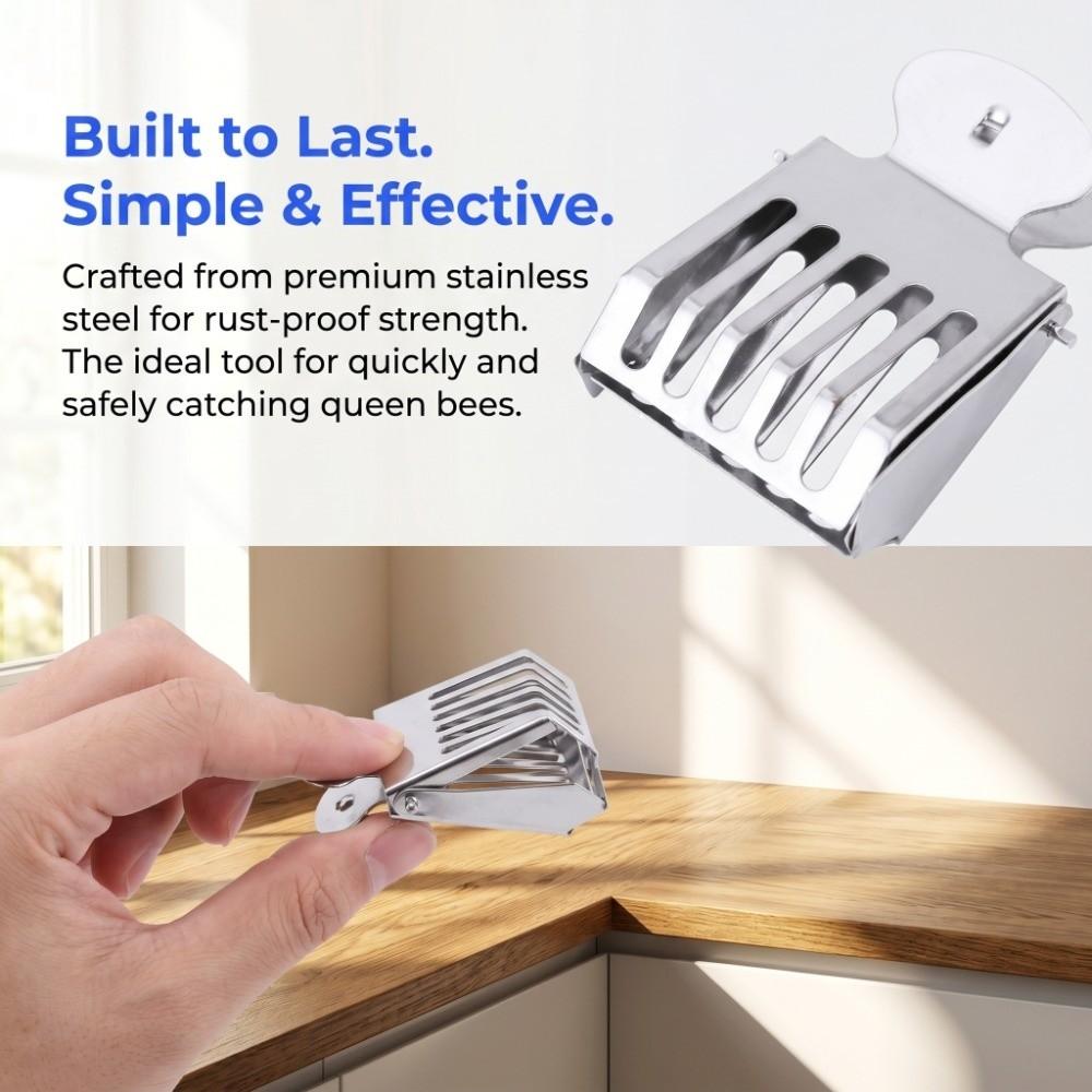 5pcs Durable Queen Bee Catcher Silver Queen Bee Cage Easy to Use Queen Bee Clip Apiculture