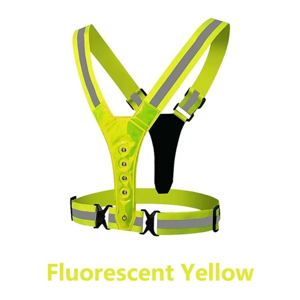 High Visibility Night Running Vest Adjustable Sports Vest for Night Warning Work Fishing