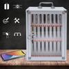Bymaocar 24 Slots Aluminum Alloy Cell Phone with Lock 7 Carrying Handle Box Cell Phones Storage Cabinet Wall-mounted & Desktop