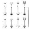 4Pcs/set 18G 20G Flat Back Earrings 316L Surgical Steel Threadless Tragus Cartilage Nose Stud Push Pin Lip Stud Rings Piercing Jewelry Hypoallergenic