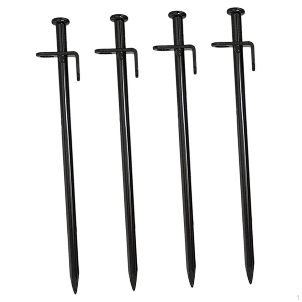 4 шт. прочных стальных кольев для кемпинга и газона