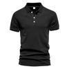 Summer Lapel Sports Men's Twill  Shirt Fashion Casual Men's Solid Color Short-sleeved T-shirt