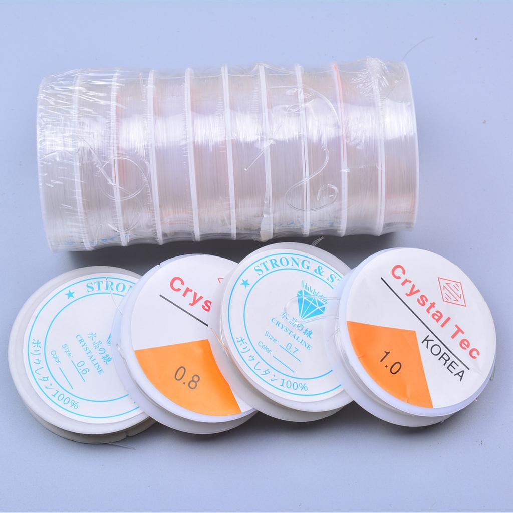 1 шт. 0,4/0,5/0,6/0,7/0,8/1,0 мм пластиковые кристаллы DIY бисер растягивающиеся шнуры эластичная линия изготовление ювелирных изделий доступны в маленьких и больших рулонах