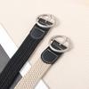 Women Canvas Jeans Belt No Punch-Free Design Wear-Resistant Braided Waistband Dress Shirt Tops Belt